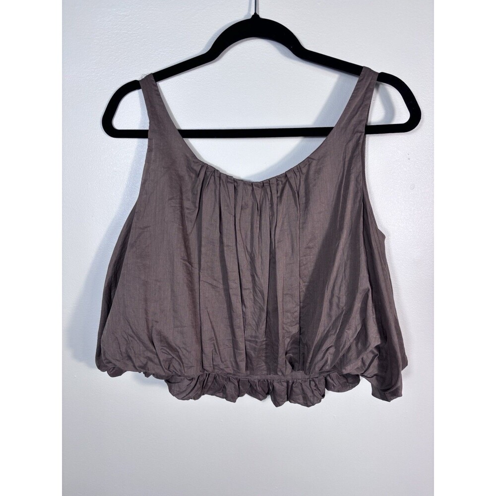 Amomento Size 1 (Small) Brown Sheer Volume Crop Top in Brown - EUC
